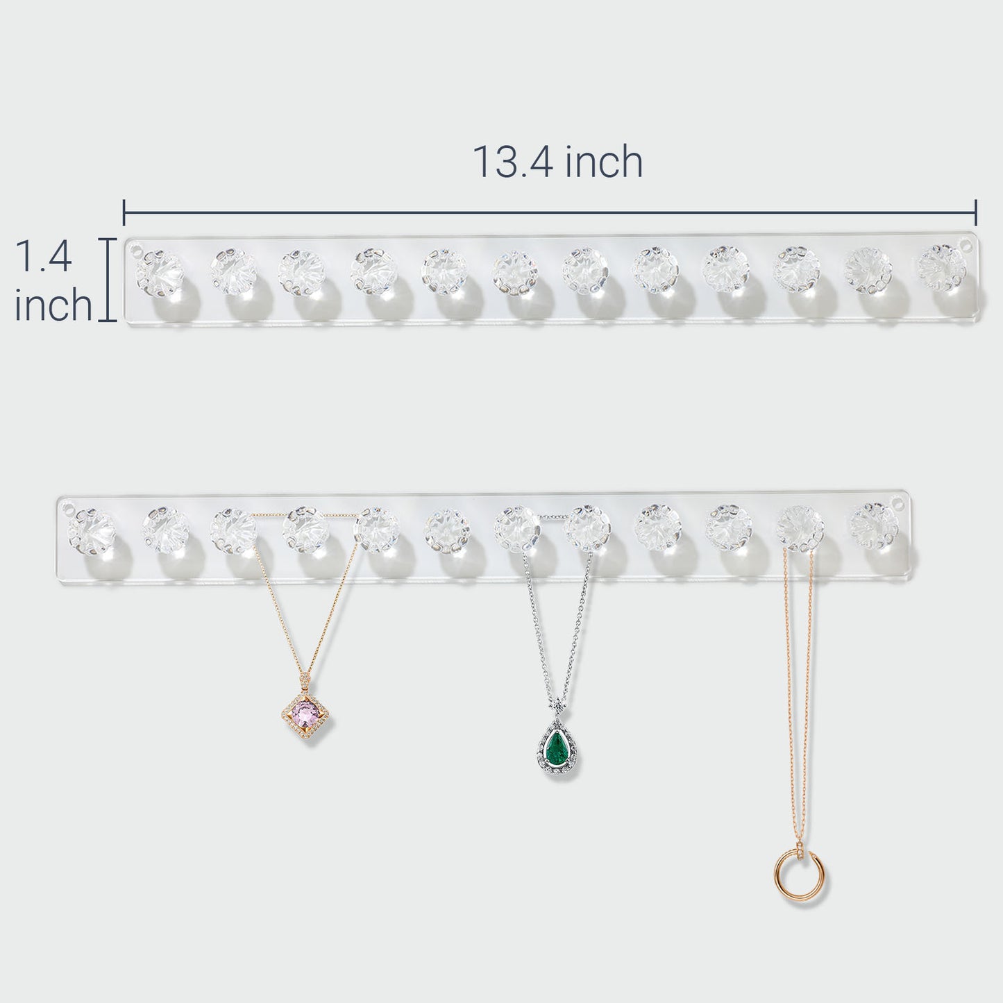 Necklace Holder Hanger Pumpkin Hooks (Clear)