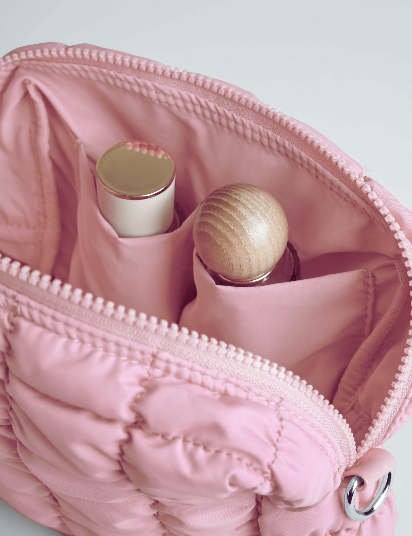 Quilted Makeup Bag (M, Pink)