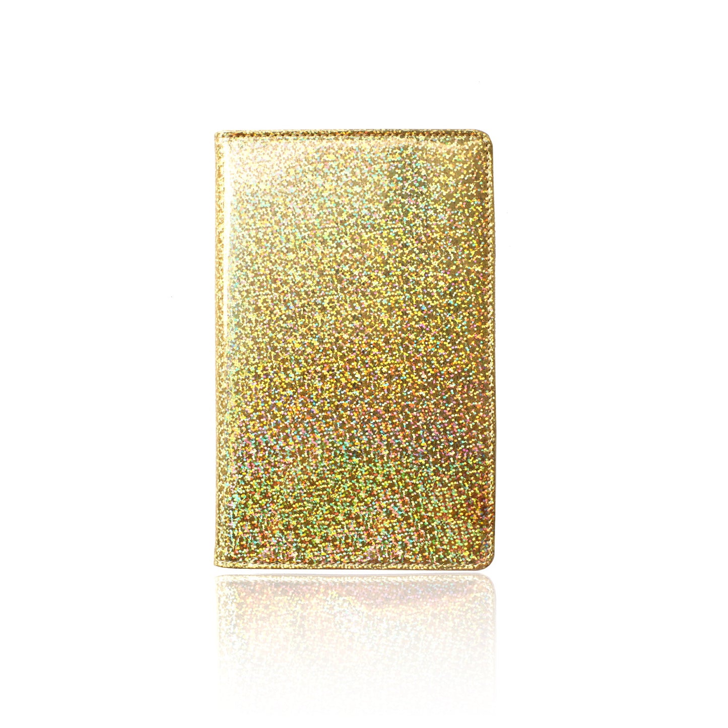 4.7x7.5" Holographic Glitter Gold Server Book Wallet