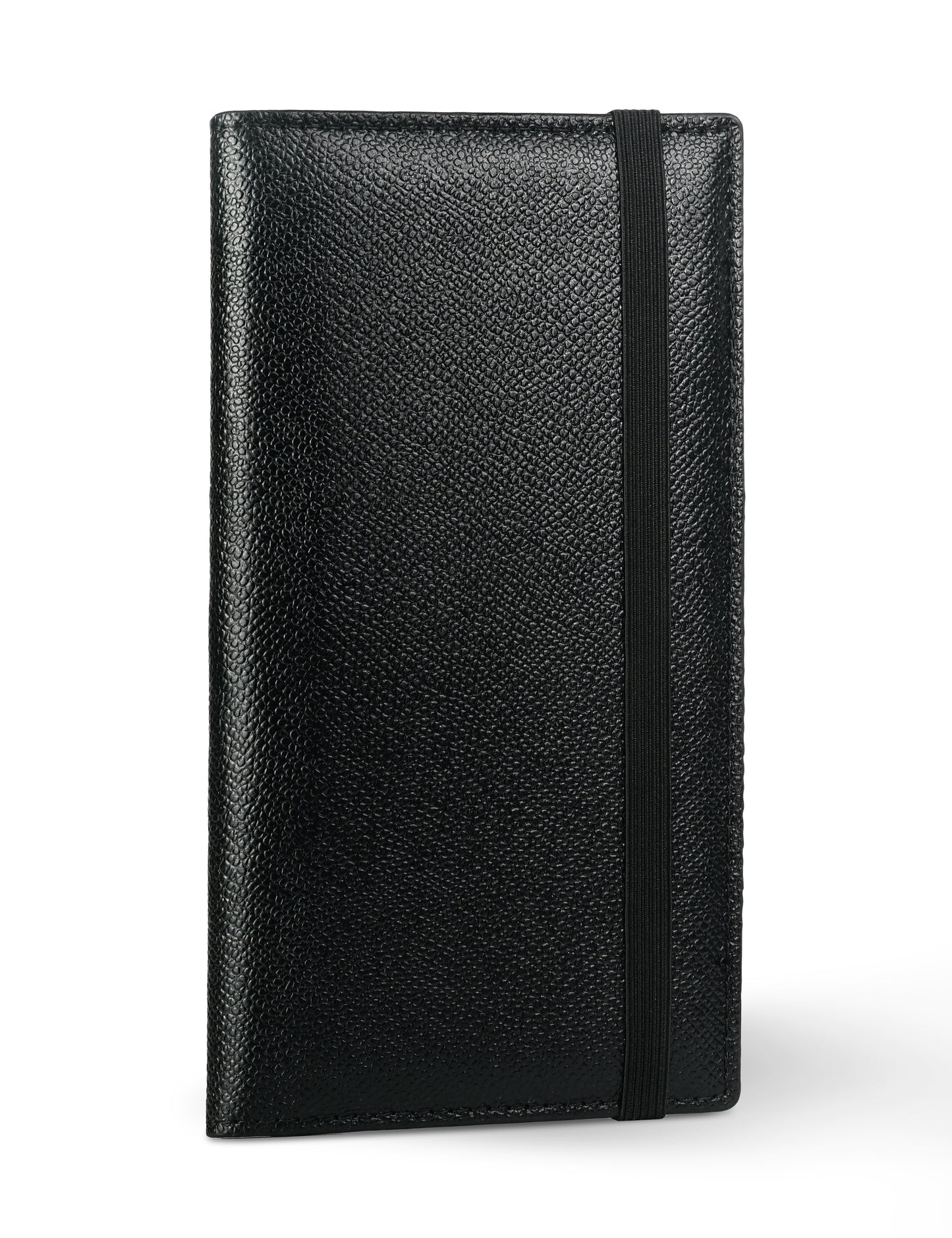 7"x3.7" Black Vegan Leather Checkbook Cover