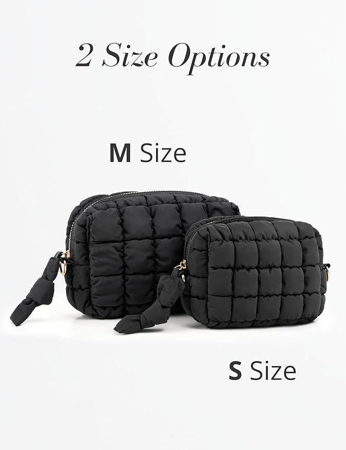 Beige Quilted Makeup Bag