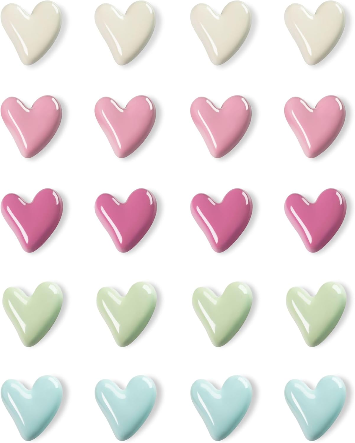 20pcs Heart Fridge Magnets – Cute Colorful Magnets for Kitchen & Whiteboard