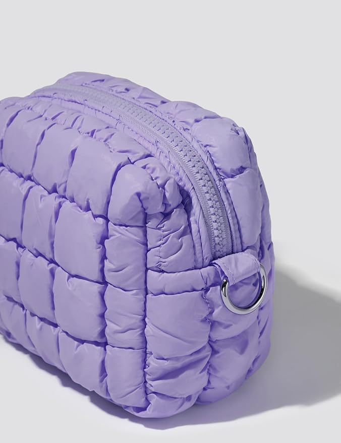 Lavender Quilted Makeup Bag