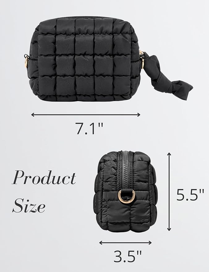 Black Quilted Makeup Bag