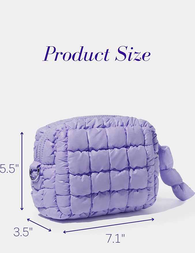 Lavender Quilted Makeup Bag