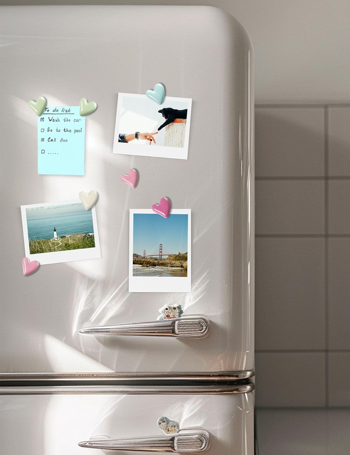 20pcs Heart Fridge Magnets – Cute Colorful Magnets for Kitchen & Whiteboard