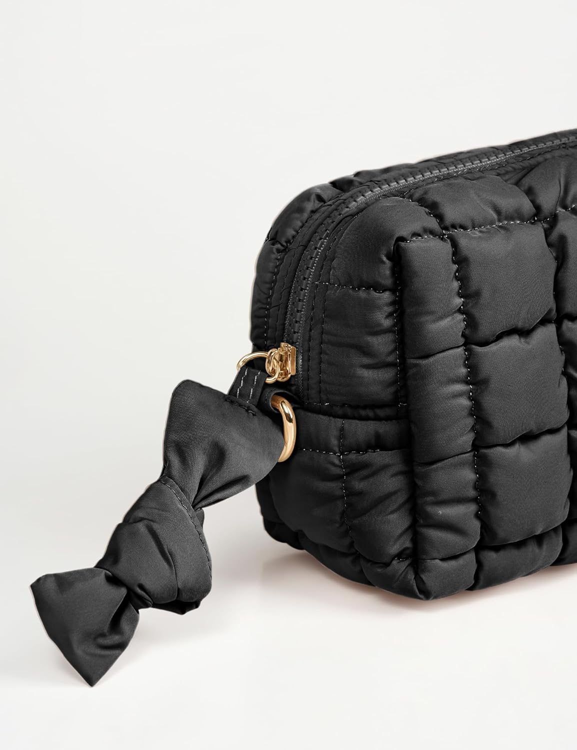 Black Quilted Makeup Bag