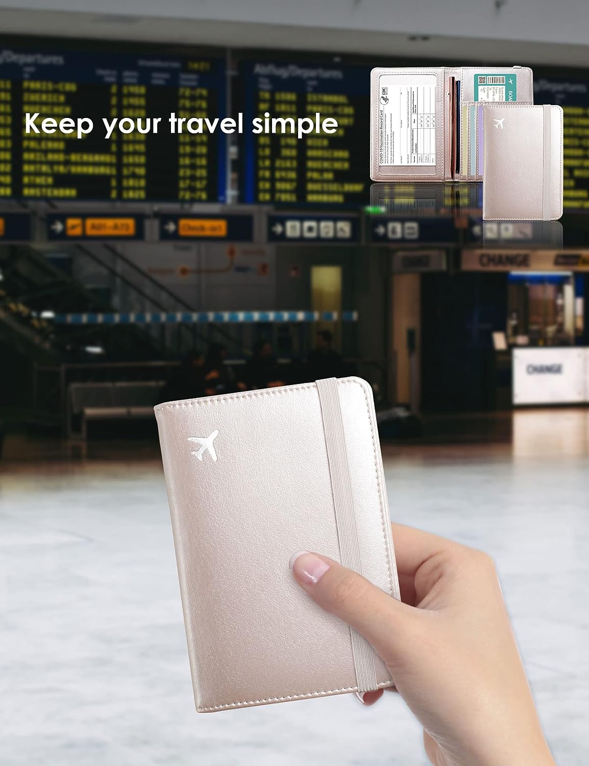 Champagne Pink Passport Holder Wallet