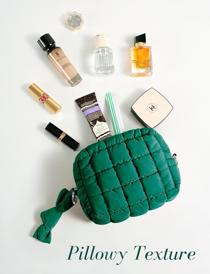 Deepgreen Quilted Makeup Bag