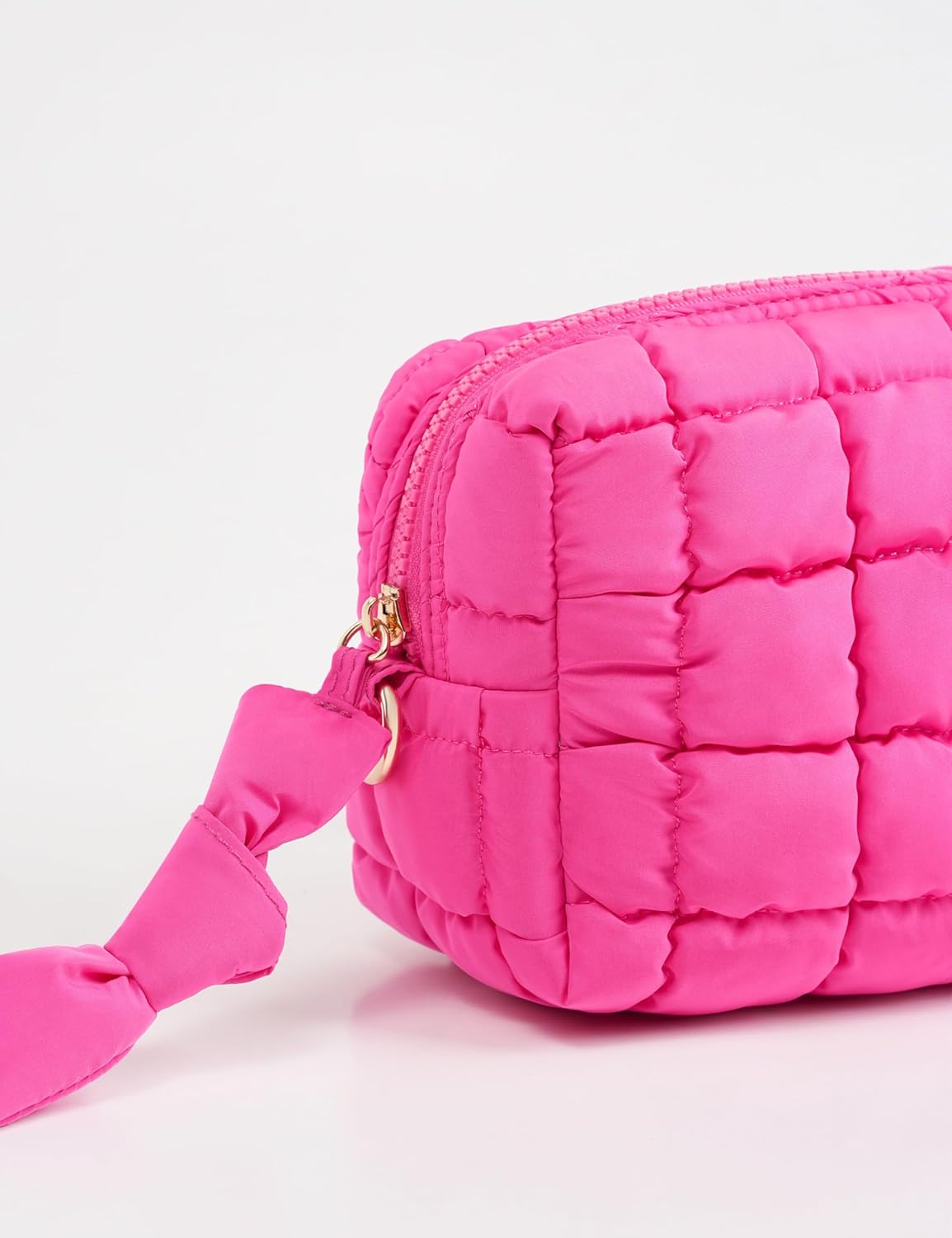 Hot Pink Quilted Makeup Bag