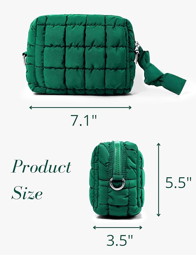 Deepgreen Quilted Makeup Bag