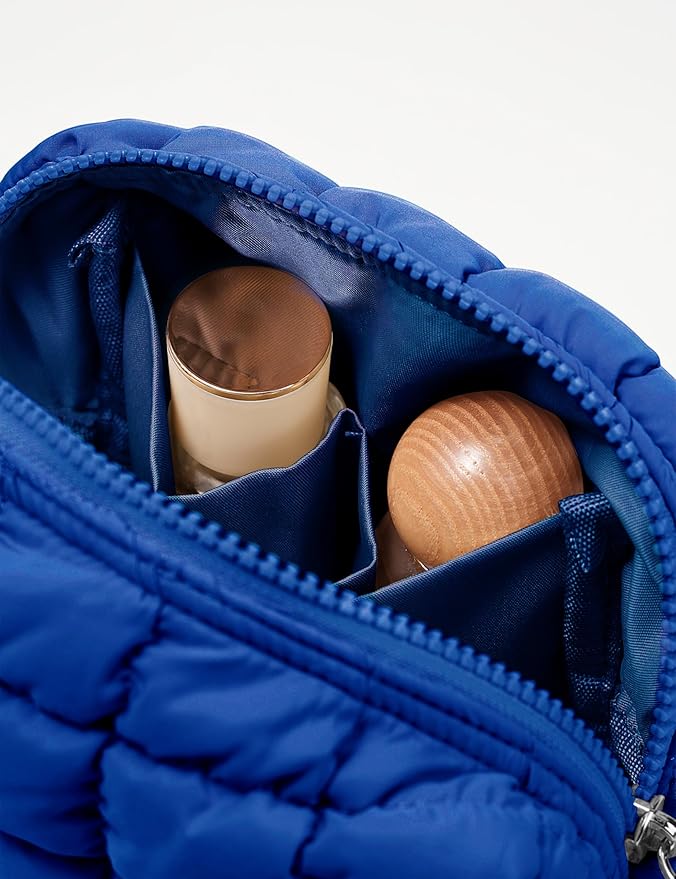 Royal Blue Quilted Makeup Bag