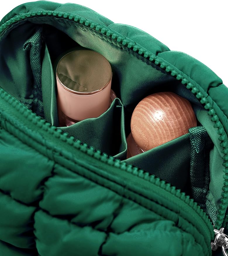 Deepgreen Quilted Makeup Bag