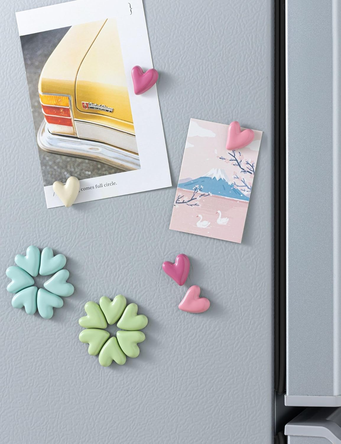 20pcs Heart Fridge Magnets – Cute Colorful Magnets for Kitchen & Whiteboard