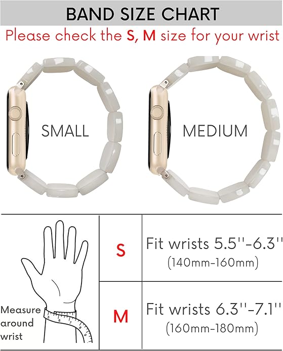 White Tortoise Resin Cute Apple Watch Band (Elastic)