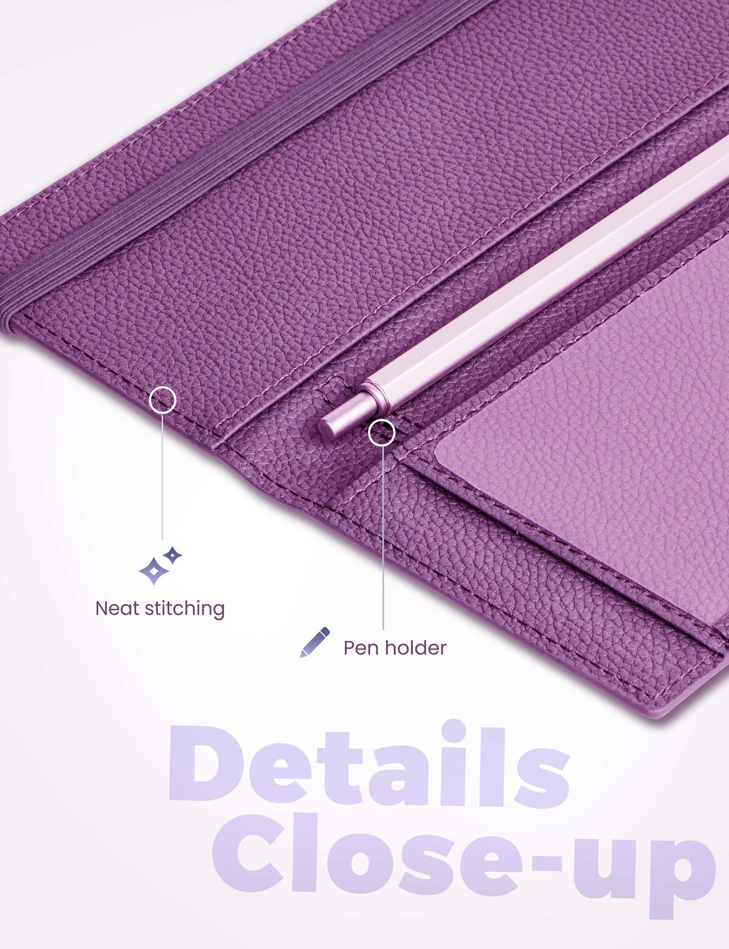 7"x3.7" Grape Vegan Leather Checkbook Cover
