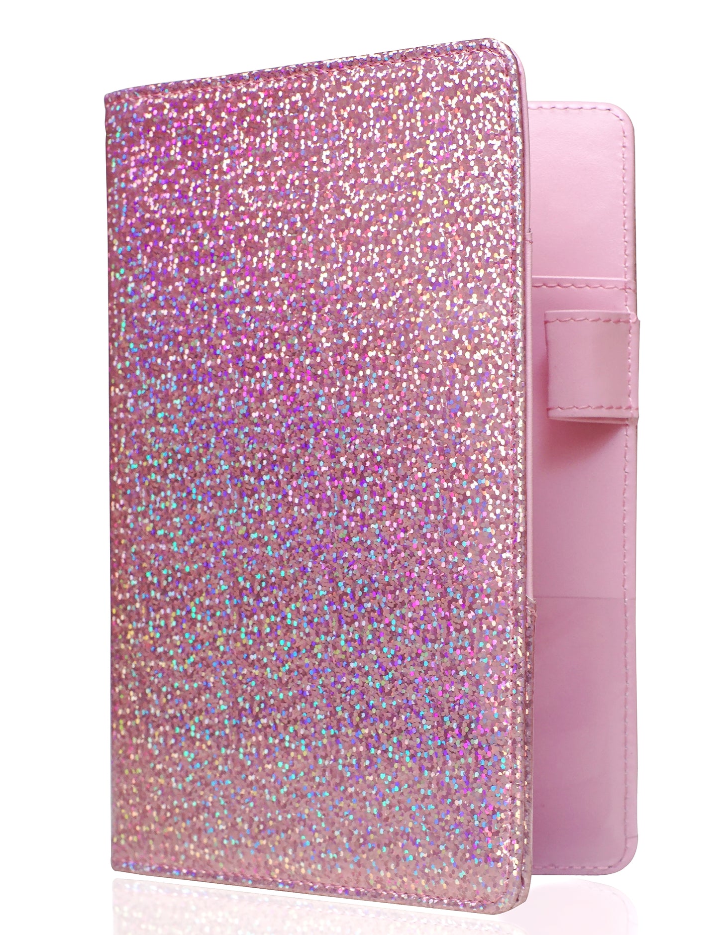 4.7x7.5" Holographic Glitter Pink Server Book Wallet