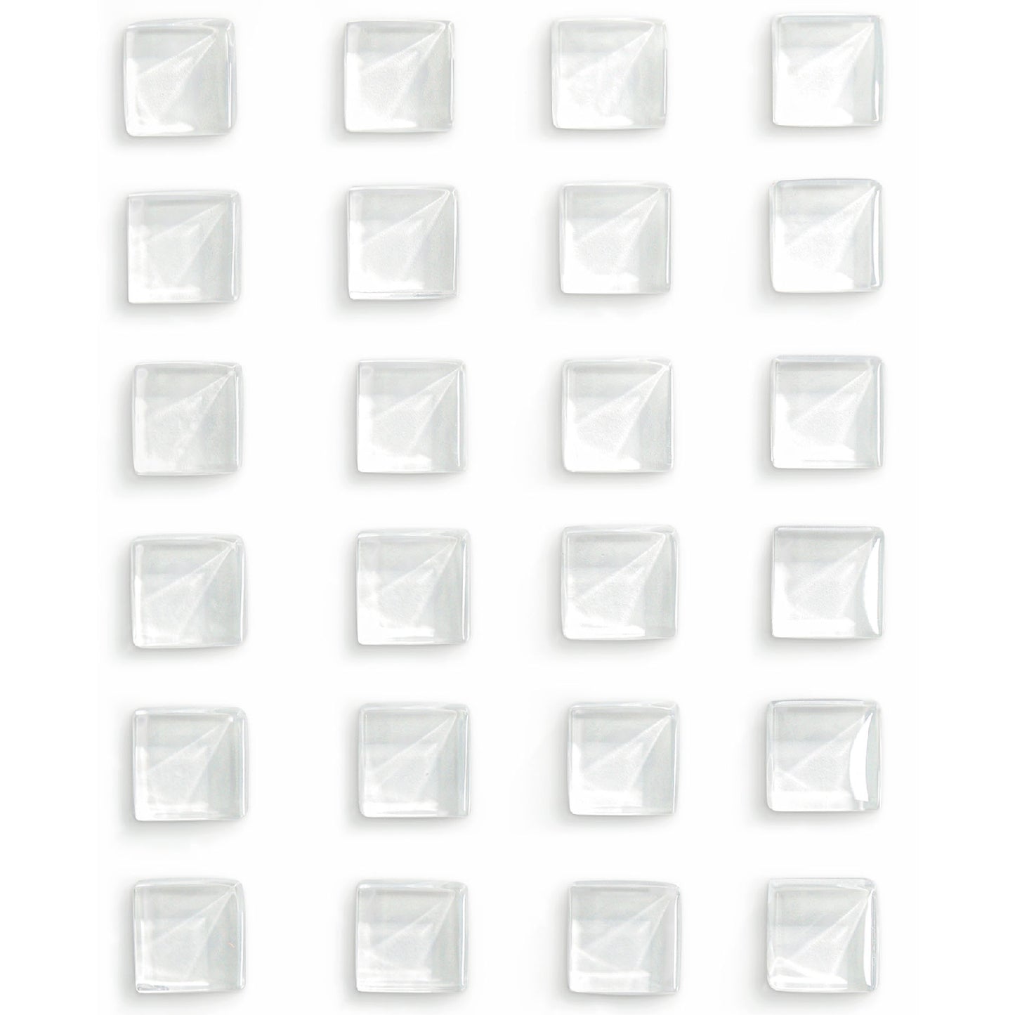 24-Pack Clear & White Glass Refrigerator Magnets