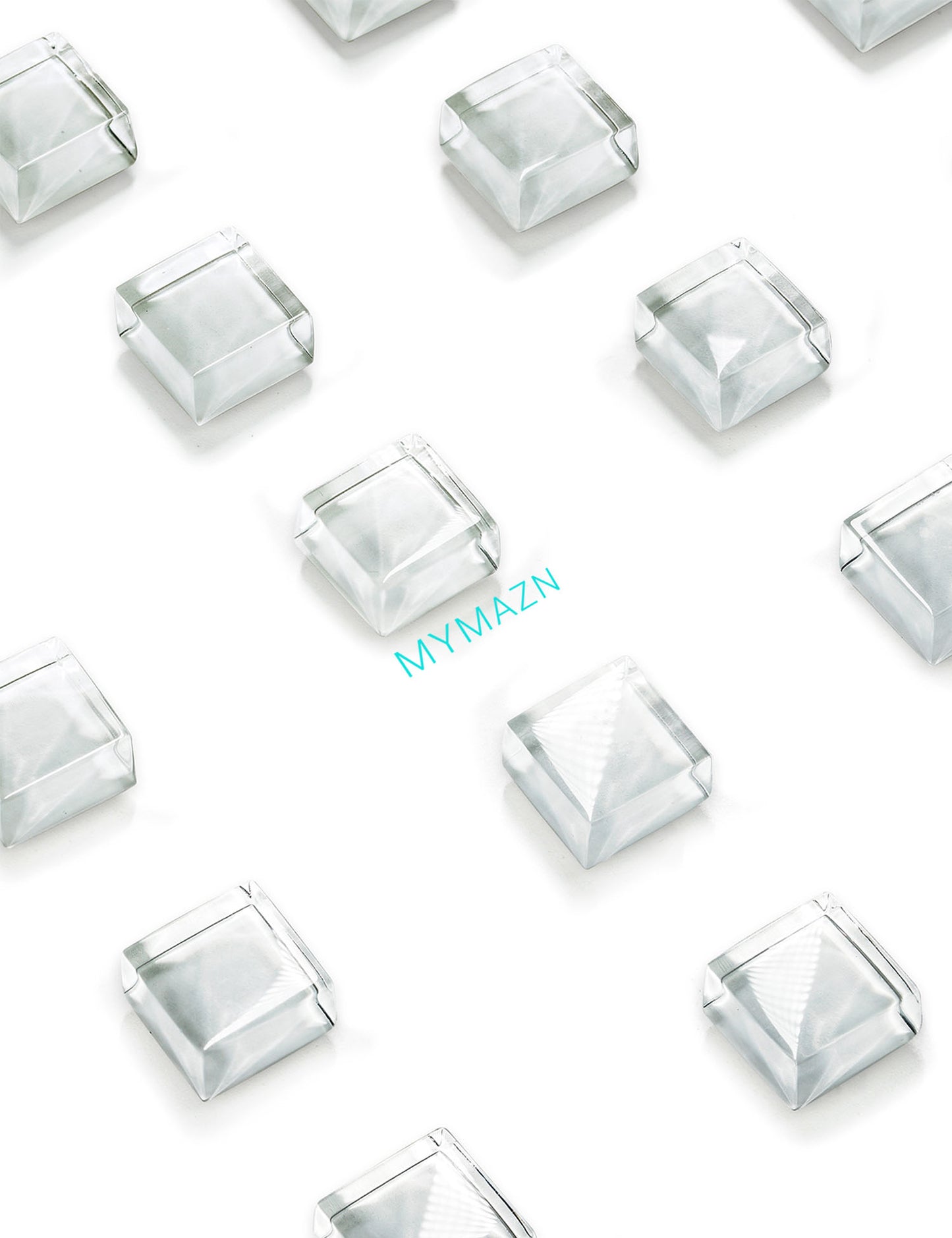 24-Pack Clear & White Glass Refrigerator Magnets