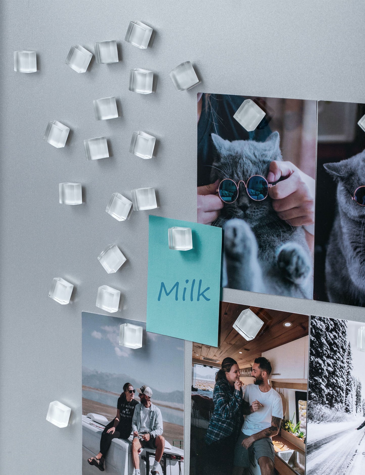 24-Pack Clear & White Glass Refrigerator Magnets