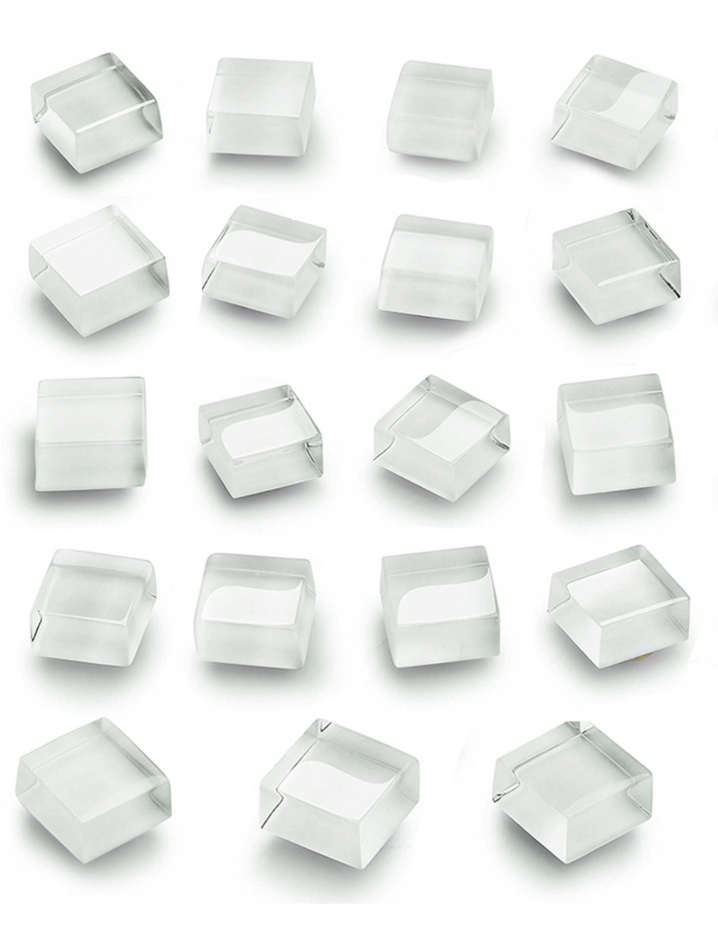 24-Pack Clear & White Glass Refrigerator Magnets