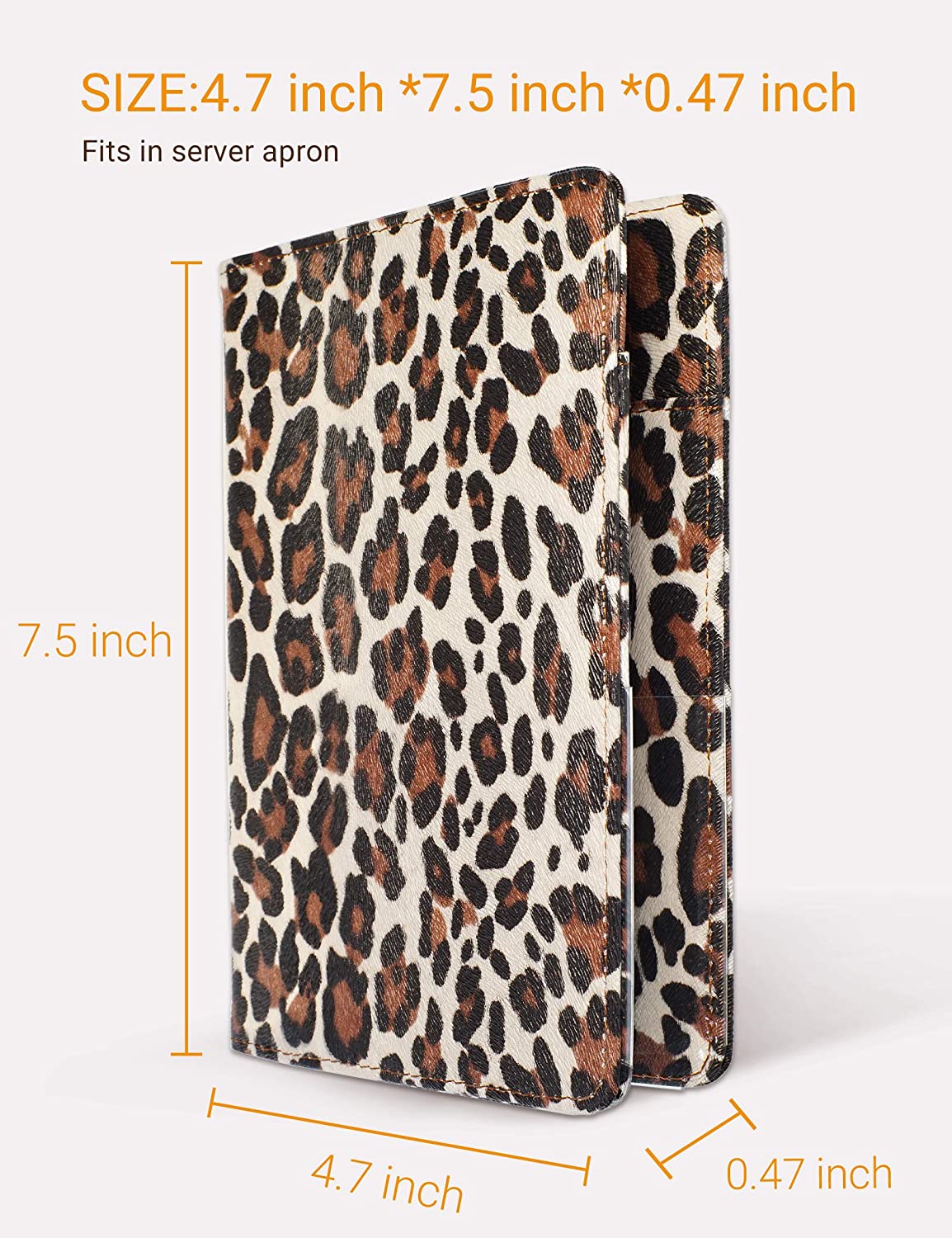 4.7x7.5" Classic Light Leopard Server Book Wallet