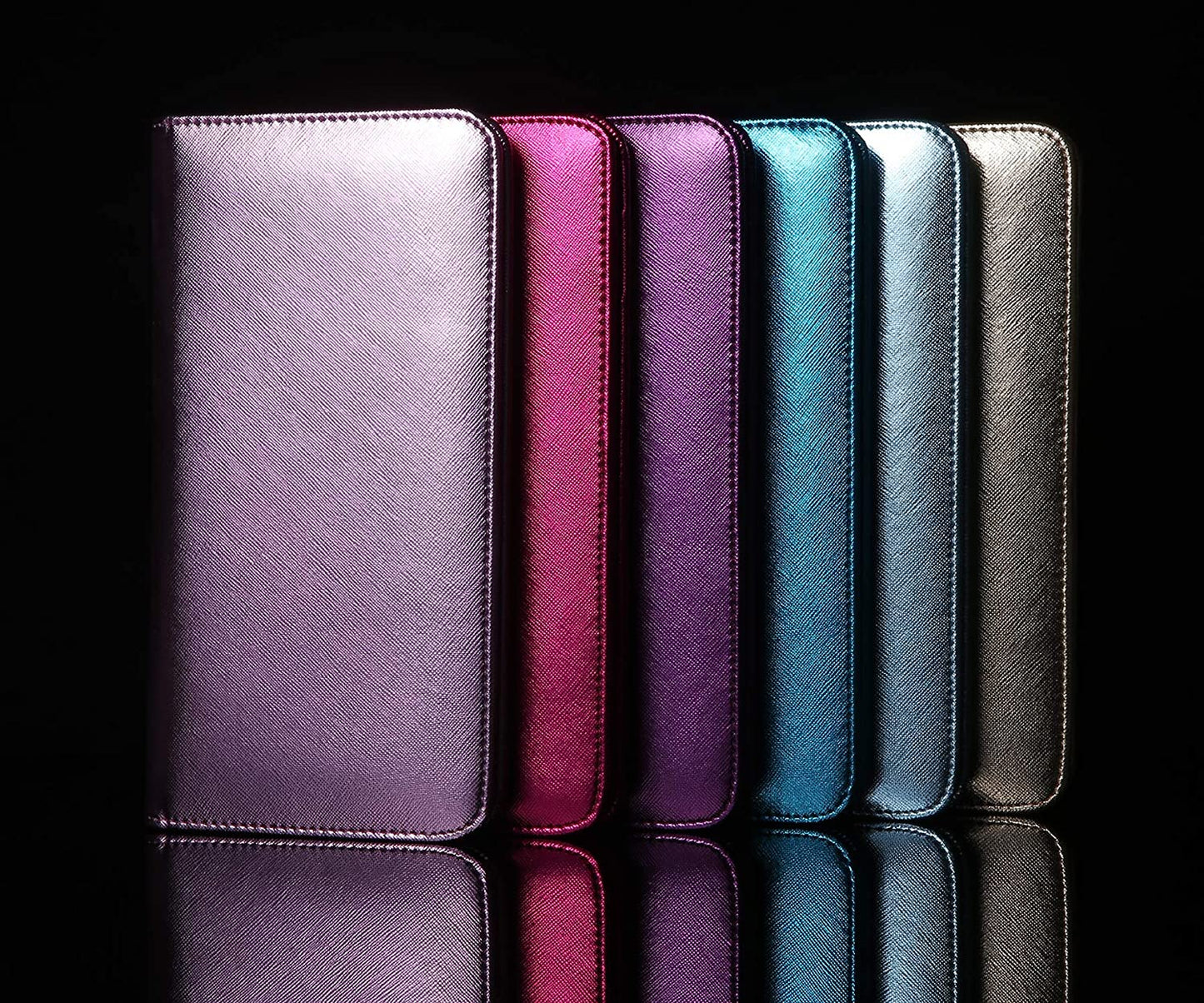 4.7x9" Metallic Blue Server Book with Zipper&Magnetic
