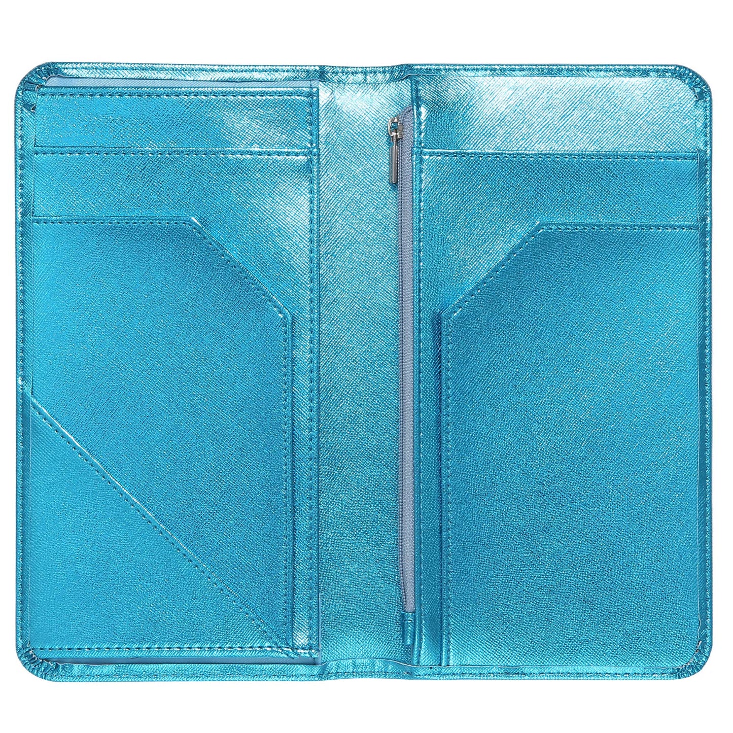 4.7x9" Metallic Blue Server Book with Zipper&Magnetic