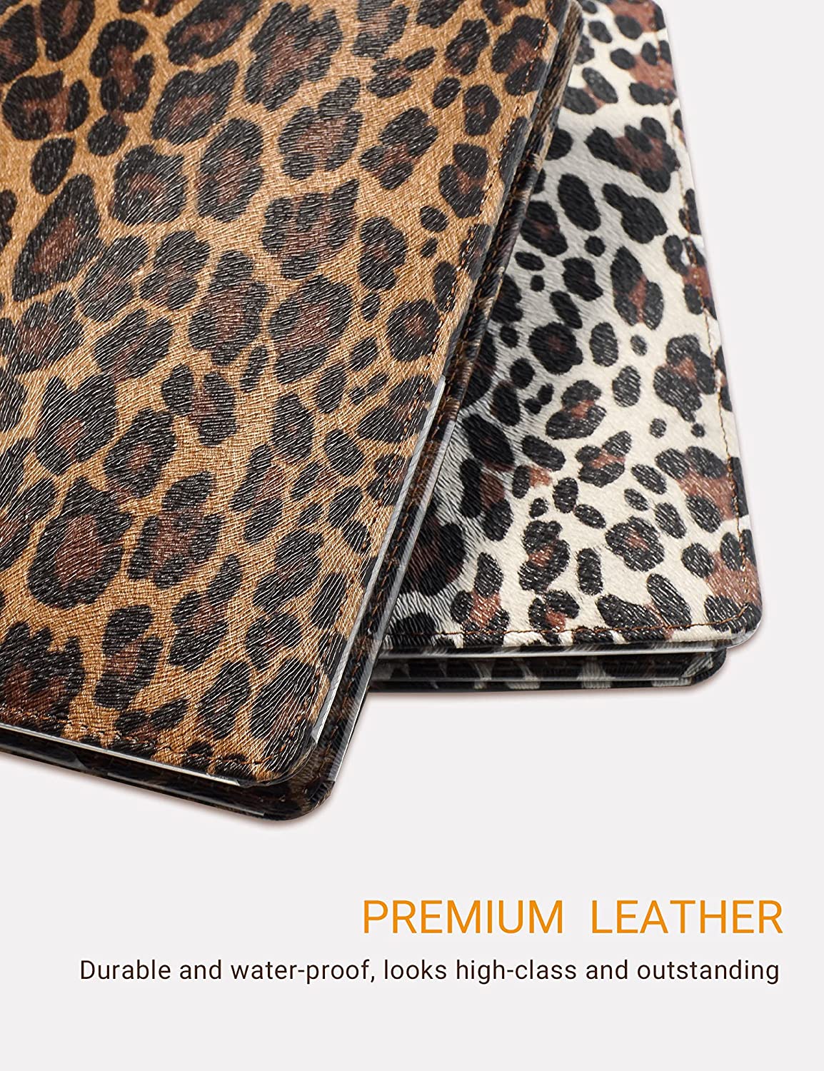 4.7x7.5" Classic Light Leopard Server Book Wallet