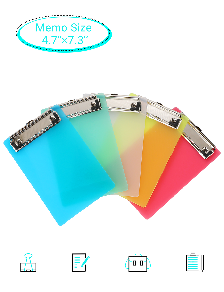 Mymazn 5Pack Mini Clipboard Pocket Size 4.7x7.3" Notepad
