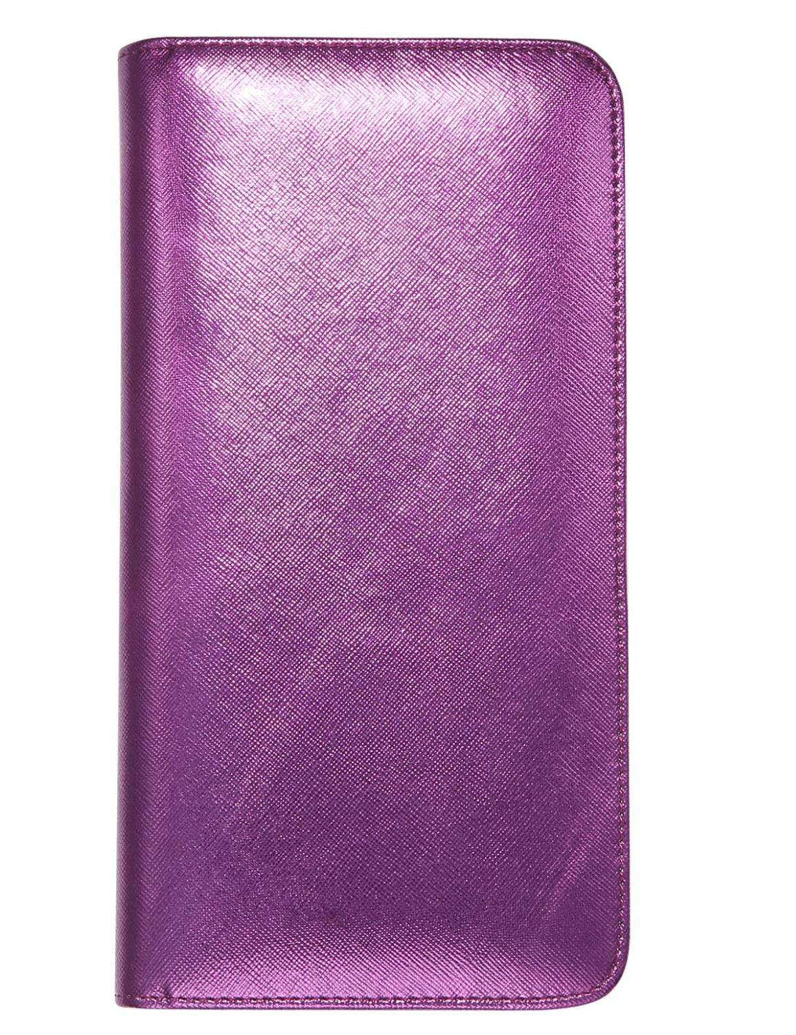 4.7x9" Metallic Purple Server Book Zip&Magnetic