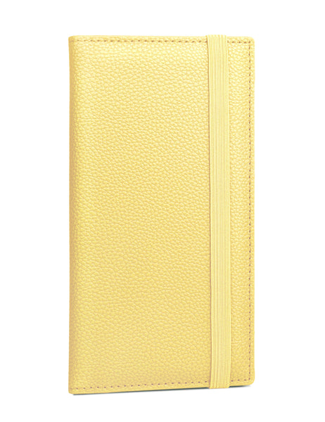 7"x3.7" Yellow Vegan Leather Checkbook Cover