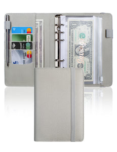 A6 Budget Binder for Money Saving Binder 10 Cash Pockets (Grey) – Mymazn