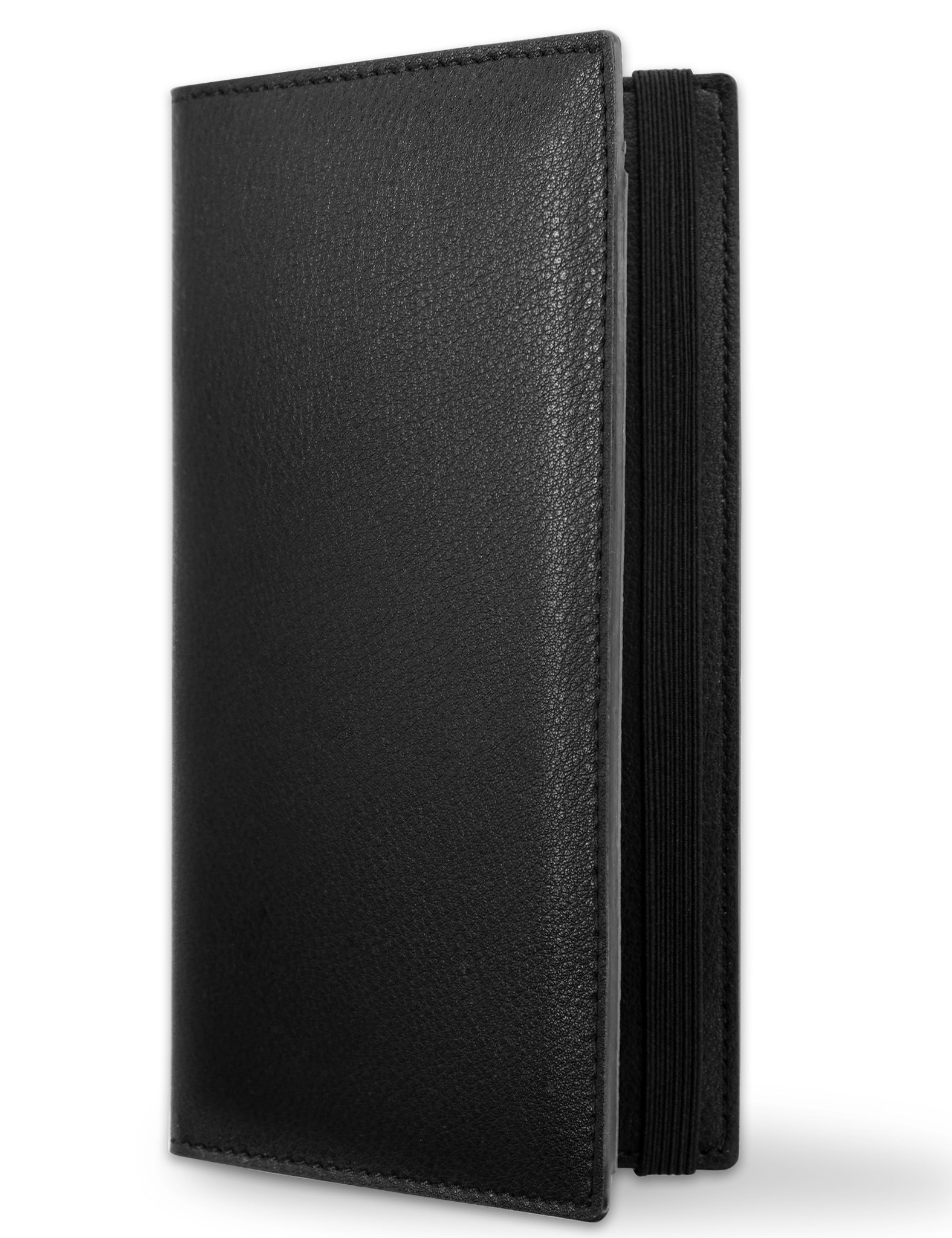 7"x3.5" Black Vegan Leather Checkbook Cover