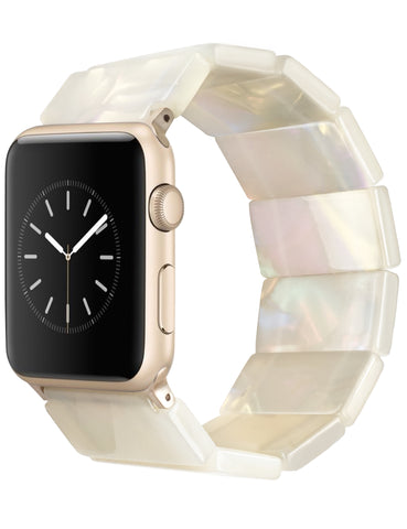 Ivory White Resin Apple Watch Band (Elastic)