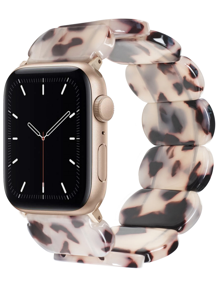 Ivory Tortoise Resin Cute Apple Watch Band (Elastic) – Mymazn