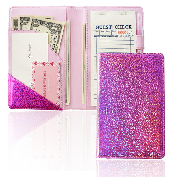 4.7x7.5" Holographic Glitter Purple Server Book Wallet