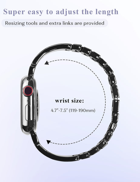 Slim Classic Black Resin Apple Watch Band (Buckle)