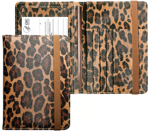 Leopard Passport Case Holder Wallet