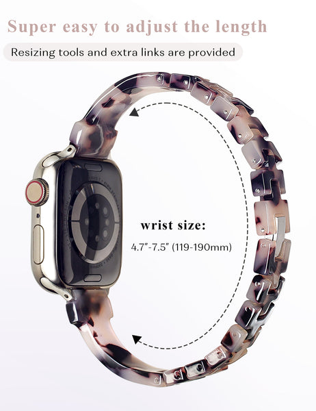 Slim Ivory Tortoise Resin Apple Watch Band (Buckle)