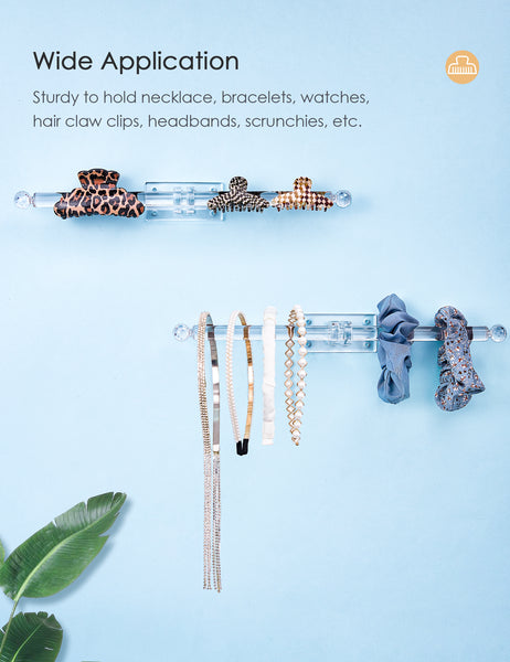 Acrylic Headband Holder Bracelet Holder (Clear Bar)