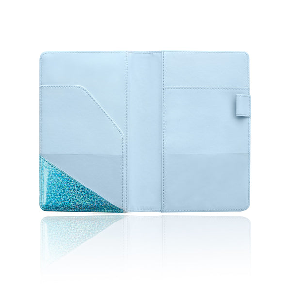4.7x7.5" Holographic Glitter Blue Server Book Wallet