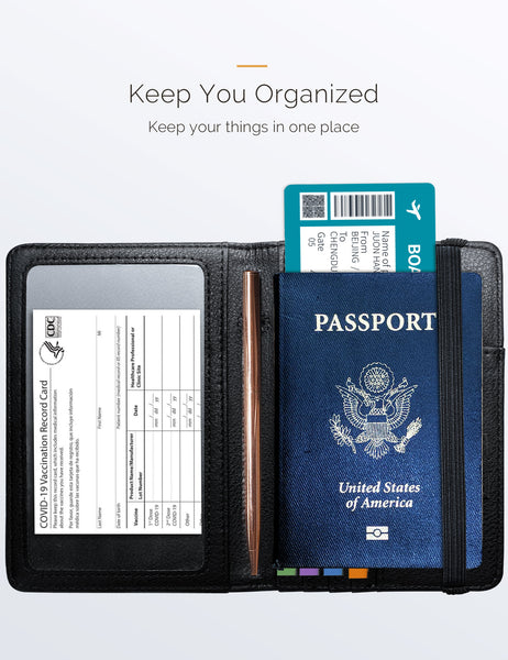Black Passport Case Holder Wallet