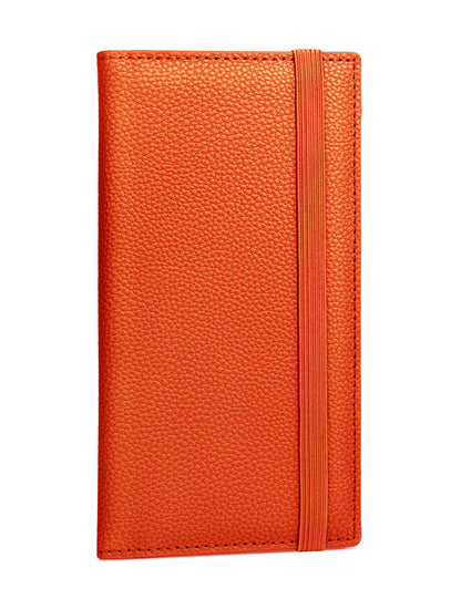 7"x3.7" Orange Vegan Leather Checkbook Cover
