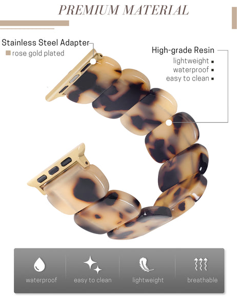 Blonde Tortoise Resin Cute Apple Watch Band (Elastic)