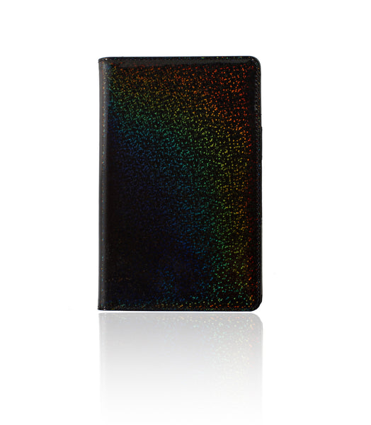 4.7x7.5" Holographic Glitter Black Server Book Wallet