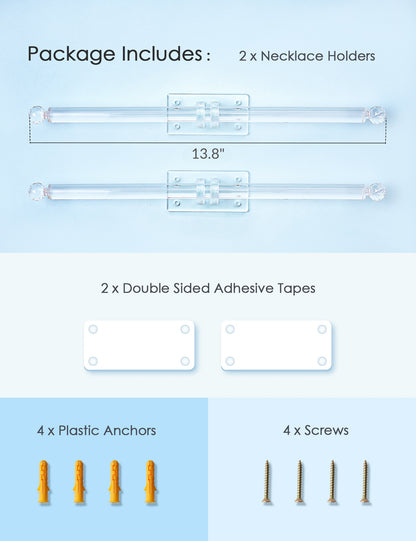 Acrylic Headband Holder Bracelet Holder (Clear Bar)