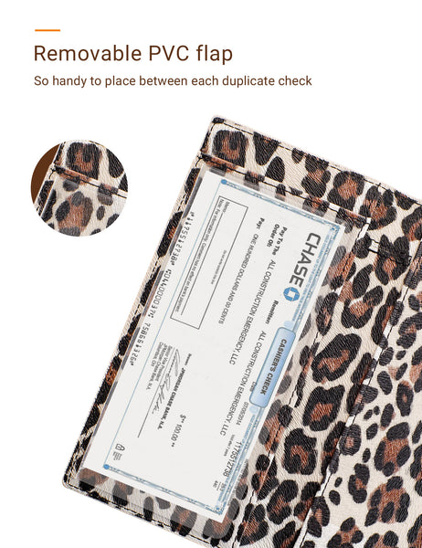 2-Pack Leopard Vegan Leather Checkbook Cover