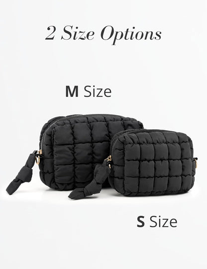 Black Quilted Makeup Bag