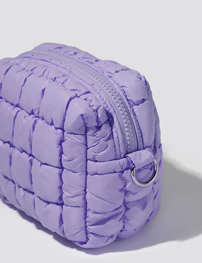 Lavender Quilted Makeup Bag
